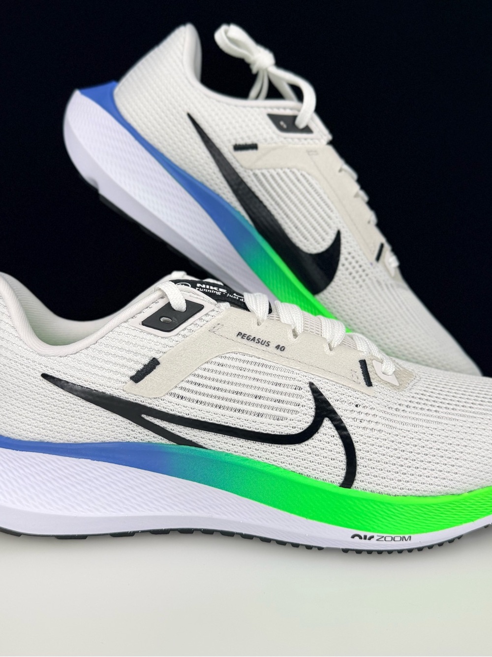 Nike Men's Pegasus 40 Running Shoes - platinum tint/black-white colorway.